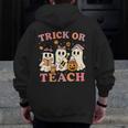 Teacher Halloween Trick Or Teach Cute Ghost Coffee Pumpkins Men Zip Up Hoodie Back Print, funny design Teacher Halloween Trick Or Teach Cute Ghost Coffee Pumpkins Men Zip Up Hoodie Back Print, funny design