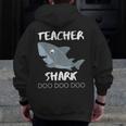 Teacher Shark Shirt Christmas Idea For Him Her Men Zip Up Hoodie Back Print, funny design