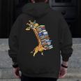 Teacher Shirt Giraffe Holding Books Bookworm Librarian Men Zip Up Hoodie Back Print, funny design Teacher Shirt Giraffe Holding Books Bookworm Librarian Men Zip Up Hoodie Back Print, funny design
