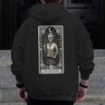 The Teacher Skeleton Tarot Card Men Zip Up Hoodie Back Print, funny design The Teacher Skeleton Tarot Card Men Zip Up Hoodie Back Print, funny design