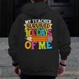 My Teacher Survived 100 Days Of Me 100th Day Of School Kids Men Zip Up Hoodie Back Print, funny design My Teacher Survived 100 Days Of Me 100th Day Of School Kids Men Zip Up Hoodie Back Print, funny design