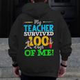 My Teacher Survived 100 Days Of Me Dab 100 Days Of School For Men Women Kids Men Zip Up Hoodie Back Print, funny design My Teacher Survived 100 Days Of Me Dab 100 Days Of School For Men Women Kids Men Zip Up Hoodie Back Print, funny design