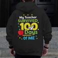My Teacher Survived 100 Days Of Me Men Zip Up Hoodie Back Print, funny design My Teacher Survived 100 Days Of Me Men Zip Up Hoodie Back Print, funny design