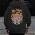Teacher Teachers Love Brains Halloween Men Women Men Zip Up Hoodie Back Print, funny design