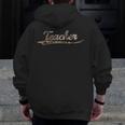Teacher Teaching Camouflage Vintage Inspired Distressed Camo For Men Women Men Zip Up Hoodie Back Print, funny design