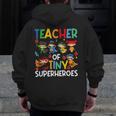 Teacher Of Tiny Superheroes Teach 100th Day Of School Men Women Girls Kids Men Zip Up Hoodie Back Print, funny design