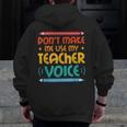 Teacher Voice Teacherlife Primary School Teacher Men Zip Up Hoodie Back Print, funny design Teacher Voice Teacherlife Primary School Teacher Men Zip Up Hoodie Back Print, funny design
