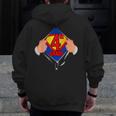 Teachers Are Superheroes 4th Grade Super Teacher Staff Men Women Men Zip Up Hoodie Back Print, Super Teacher Gifts, 4th Grade Teacher Gifts, funny design