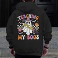 Teaching My Boos Ghost Teacher Cute Groovy Halloween Teacher Men Zip Up Hoodie Back Print, Groovy Teacher Gifts, funny design Teaching My Boos Ghost Teacher Cute Groovy Halloween Teacher Men Zip Up Hoodie Back Print, Groovy Teacher Gifts, funny design