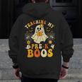 Teaching My Pre-K Boos Crew Teachers Halloween Ghost Men Zip Up Hoodie Back Print, funny design Teaching My Pre-K Boos Crew Teachers Halloween Ghost Men Zip Up Hoodie Back Print, funny design
