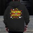 Teaching Is My Superpower Retro Comic Teacher Men Zip Up Hoodie Back Print, funny design Teaching Is My Superpower Retro Comic Teacher Men Zip Up Hoodie Back Print, funny design