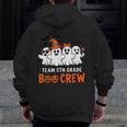Team 5th Grade Boo Crew Halloween Teacher Student Costume Men Zip Up Hoodie Back Print, funny design