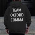 Team Oxford Comma English Majors And Teachers For Men Women Girls Kids Men Zip Up Hoodie Back Print, English Teacher Gifts, funny design