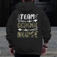 Team School Nurse Camo Teacher Student Back To School For Men Women Men Zip Up Hoodie Back Print, funny design