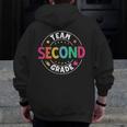 Team Second Grade Teacher Back To School 2nd Grade Squad Men Zip Up Hoodie Back Print, 2nd Grade Teacher Gifts, funny design