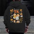 Team TK Crew Preppy Coquette Bow Pumpkin Fall TK Teacher Men Zip Up Hoodie Back Print, funny design
