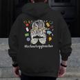 Technology Teacher Messy Bun Technology Teaching Men Zip Up Hoodie Back Print, funny design