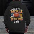 Test Day State Football Tackle Testing Day Sports Teacher Men Zip Up Hoodie Back Print, funny design