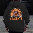 Thankful For My Students Teacher Thanksgiving School Fall Men Zip Up Hoodie Back Print, funny design