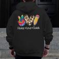 Tie Dye Hippie Peace Love Teach Teacher Appreciation Men Zip Up Hoodie Back Print, funny design