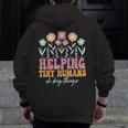 Tiny People Help Do Big Things Nursery Teacher Men Zip Up Hoodie Back Print, funny design