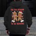 Tis The Season Reading Christmas Shirt Book Lovers Teacher Men Zip Up Hoodie Back Print, funny design