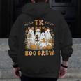 TK Boo Crew Preppy Halloween Floral Ghost TK Teacher Team TK Men Zip Up Hoodie Back Print, funny design TK Boo Crew Preppy Halloween Floral Ghost TK Teacher Team TK Men Zip Up Hoodie Back Print, funny design