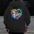 TK Teacher Transitional Kindergarten Heart Back To School Men Zip Up Hoodie Back Print, funny design