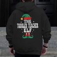 The Toddler Teacher Elf Christmas Matching Family Men Zip Up Hoodie Back Print, funny design