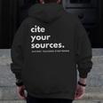 History Teacher Cite Your Sources Men Zip Up Hoodie Back Print, History Teacher Gifts, funny design History Teacher Cite Your Sources Men Zip Up Hoodie Back Print, History Teacher Gifts, funny design