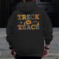 Trick Or Teach Funny School Teacher Halloween Costume Men Zip Up Hoodie Back Print, funny design Trick Or Teach Funny School Teacher Halloween Costume Men Zip Up Hoodie Back Print, funny design