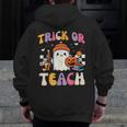 Trick Or Teach Ghost Teacher School Halloween Men Women Men Zip Up Hoodie Back Print, funny design Trick Or Teach Ghost Teacher School Halloween Men Women Men Zip Up Hoodie Back Print, funny design