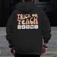 Trick Or Teach With Symbols Special Education Teacher Spooky Men Zip Up Hoodie Back Print, funny design
