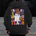 Trick Or Teach Teacher Pencil Ghost Halloween Teacher Men Zip Up Hoodie Back Print, funny design Trick Or Teach Teacher Pencil Ghost Halloween Teacher Men Zip Up Hoodie Back Print, funny design