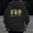 Trio Cute Frogs Welcome Back To School Teachers Girls Boys Men Zip Up Hoodie Back Print, funny design Trio Cute Frogs Welcome Back To School Teachers Girls Boys Men Zip Up Hoodie Back Print, funny design