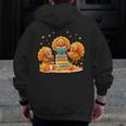 Turkey Read Books Reading Fall Thanksgiving Teacher Men Zip Up Hoodie Back Print, funny design Turkey Read Books Reading Fall Thanksgiving Teacher Men Zip Up Hoodie Back Print, funny design