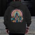 Twinning With My Teacher Bestie Rainbow Matching Teachers Men Zip Up Hoodie Back Print, funny design