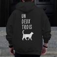 Un Deux Trois Cat Shirt French Teacher Men Zip Up Hoodie Back Print, funny design Un Deux Trois Cat Shirt French Teacher Men Zip Up Hoodie Back Print, funny design