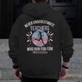 Never Underestimate Teachers Who Runs For Fun Running Teache Men Zip Up Hoodie Back Print, funny design Never Underestimate Teachers Who Runs For Fun Running Teache Men Zip Up Hoodie Back Print, funny design