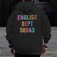 Vintage ENGLISH DEPT SQUAD Back To School Teacher Student Men Zip Up Hoodie Back Print, English Teacher Gifts, funny design
