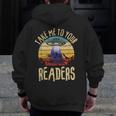 Vintage Take Me To Your Readers English Teacher Alien Space Men Women Men Zip Up Hoodie Back Print, English Teacher Gifts, funny design