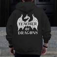 Vintage Teacher Of Dragons Quotes Teacher Student Men Zip Up Hoodie Back Print, funny design