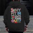 Why Fit In Doctor Teacher Cat In Hat Cool Autism Awareness Men Women Kids Men Zip Up Hoodie Back Print, funny design Why Fit In Doctor Teacher Cat In Hat Cool Autism Awareness Men Women Kids Men Zip Up Hoodie Back Print, funny design