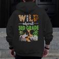 Wild About 3rd Grade Teacher Student Third Grade Zoo Safari Men Zip Up Hoodie Back Print, funny design