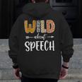 Wild About Speech SLP Leopard Teacher Back To School Kids Men Zip Up Hoodie Back Print, funny design Wild About Speech SLP Leopard Teacher Back To School Kids Men Zip Up Hoodie Back Print, funny design