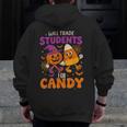 Will Trade Students For Candy Shirt Fun Candy Corn Teacher Men Zip Up Hoodie Back Print, funny design