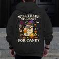 Will Trade Students For Candy Teacher Ghost Halloween Men Zip Up Hoodie Back Print, funny design Will Trade Students For Candy Teacher Ghost Halloween Men Zip Up Hoodie Back Print, funny design
