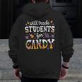 Will Trade Students For Candy Teacher Halloween Costume Tee Men Zip Up Hoodie Back Print, funny design