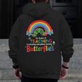 The Wonder Of Teaching Is Watching Caterpillars Teacher Men Zip Up Hoodie Back Print, funny design