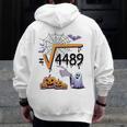4489 Square Root 67 Math Teacher Halloween Costume Professor Men Zip Up Hoodie Back Print, funny design